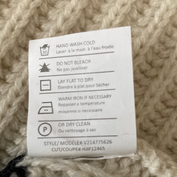 Vince Striped Wool/Cashmere XXS Sweater - Cream/Navy - Picture 5 of 5